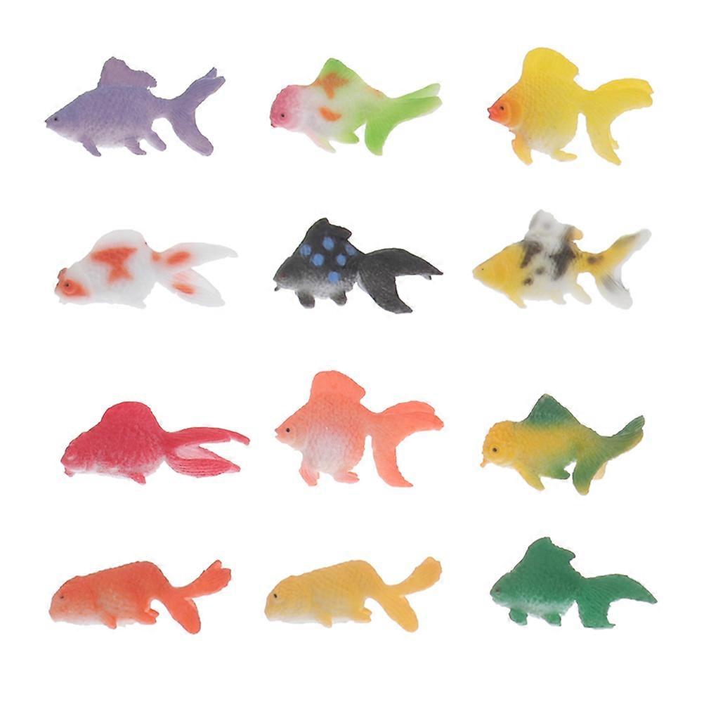 Goldfish Figures 12Pcs Simulation Goldfish Models Children Home Decoration Compact Durable Toys