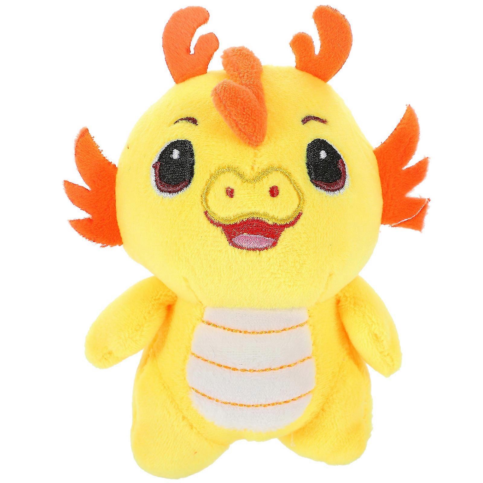 Plush Dragon Pendant Keychain Charm for Decoration Yellow