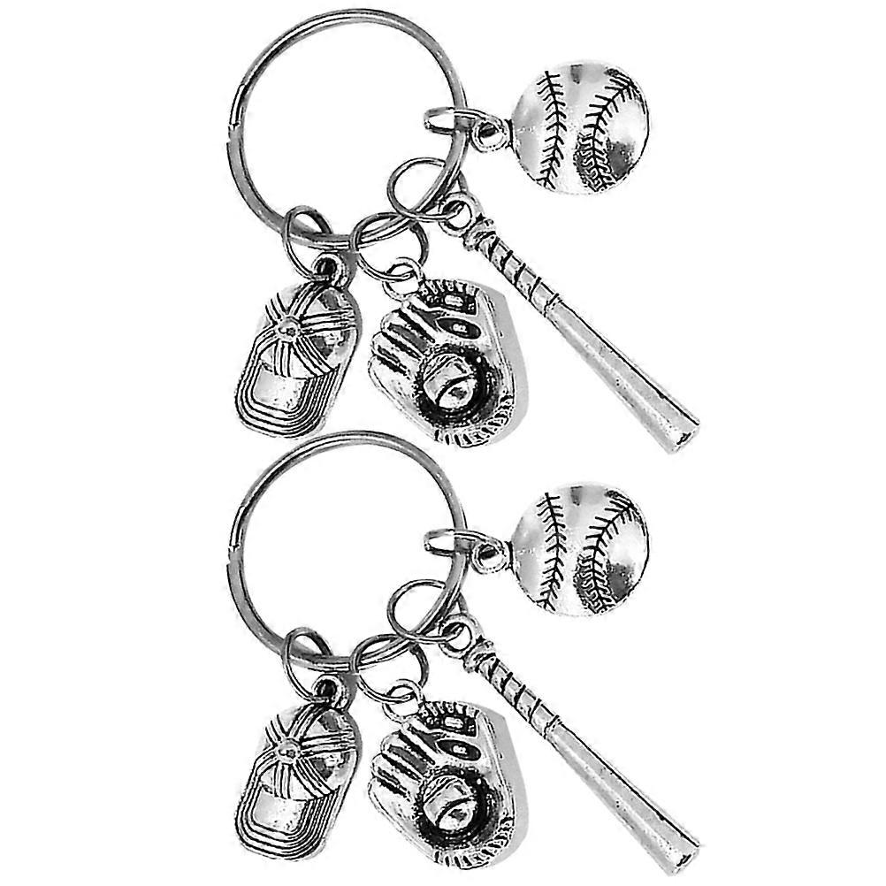 Softball Baseball Keychains Durable Key Chains for Bag Supply 8Pcs