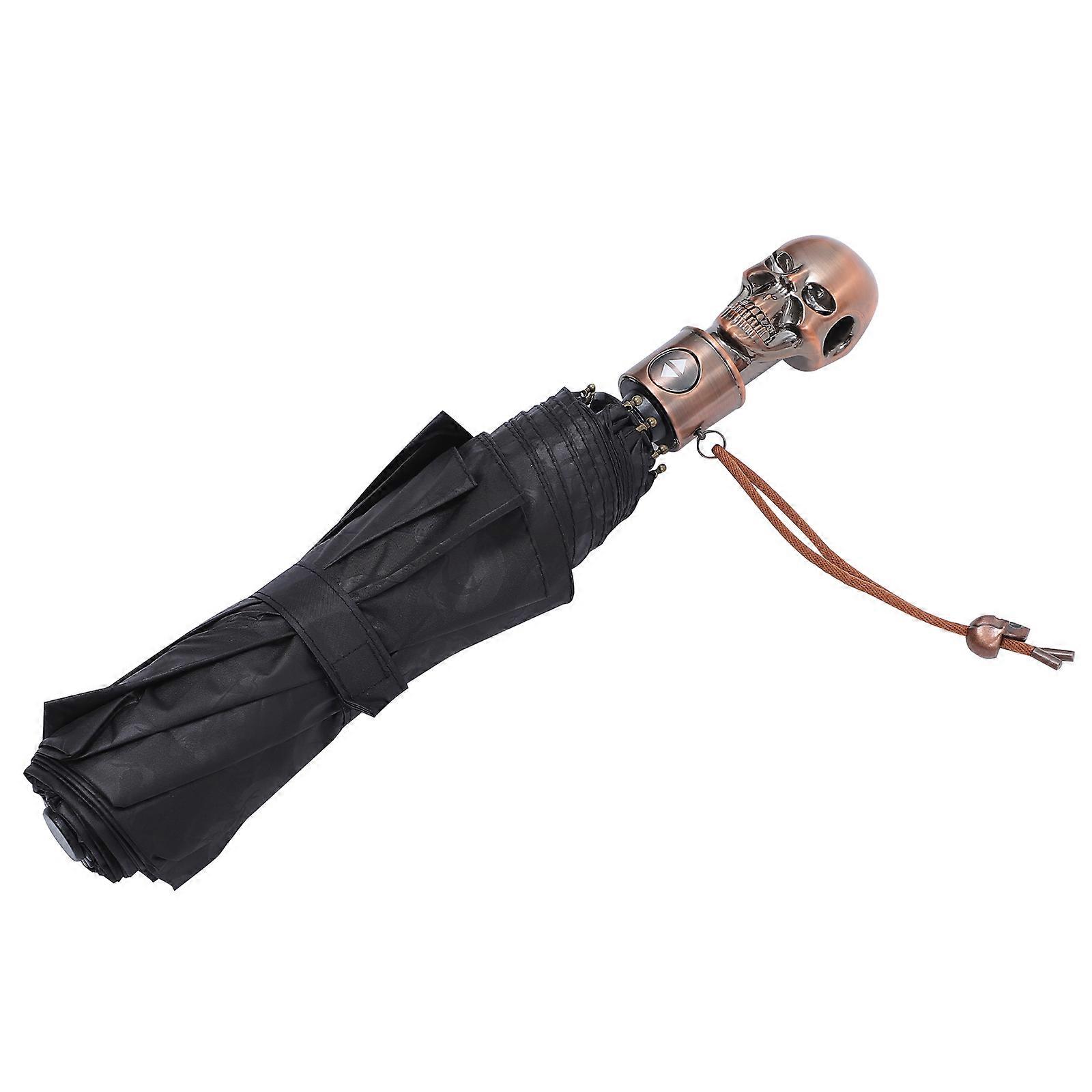 Uv Umbrella Folding Skull Handle for Travel 3Pcs Portable Sun Protection