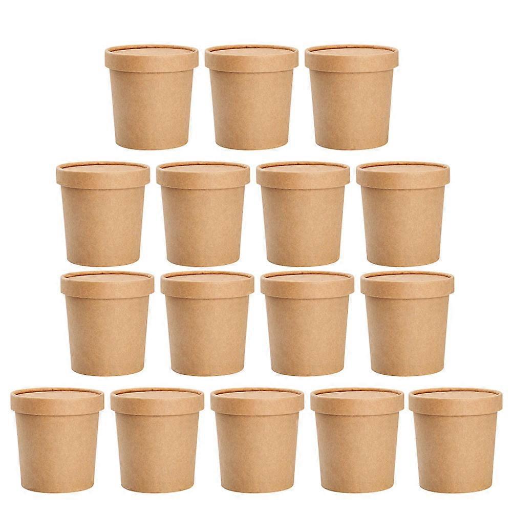 Disposable Food Cups Practical Take-out Soup Cups for General Users Pulp PE Film Dust Protection 3.77X3.77X2.63IN 50Sets
