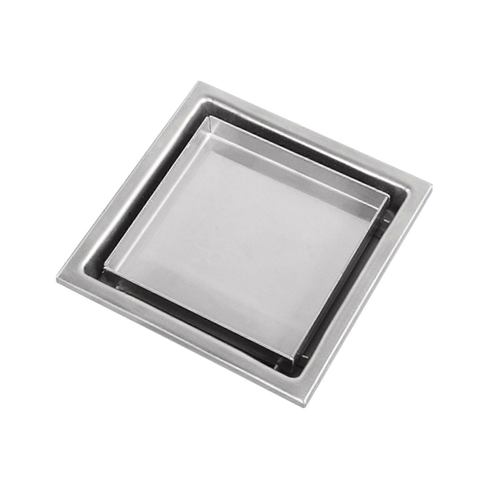 Floor Drain Brushed Rustproof Square Shower Drain for Garage Balcony Laundry