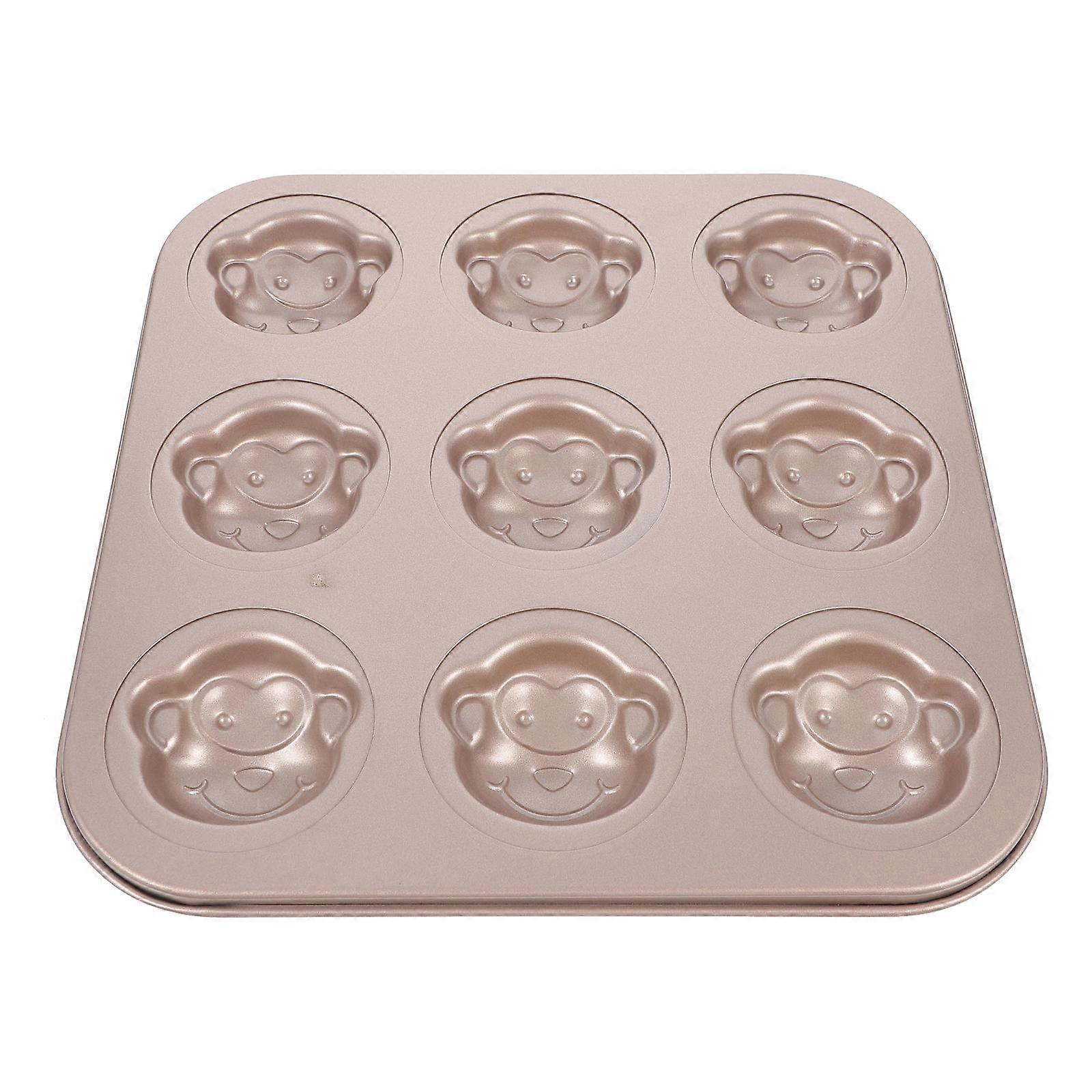 Lovely Baking Mold Monkey Shape for 3Pcs Non Stick Cake Pan