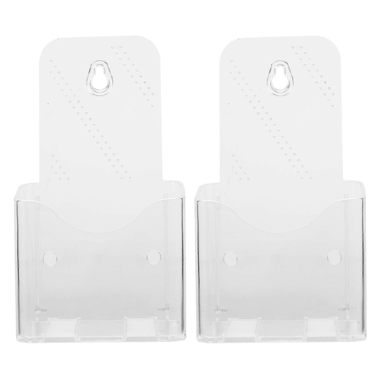 Transparent Acrylic Wall Mount Magazine Holder for Desktop 8Pcs Pack