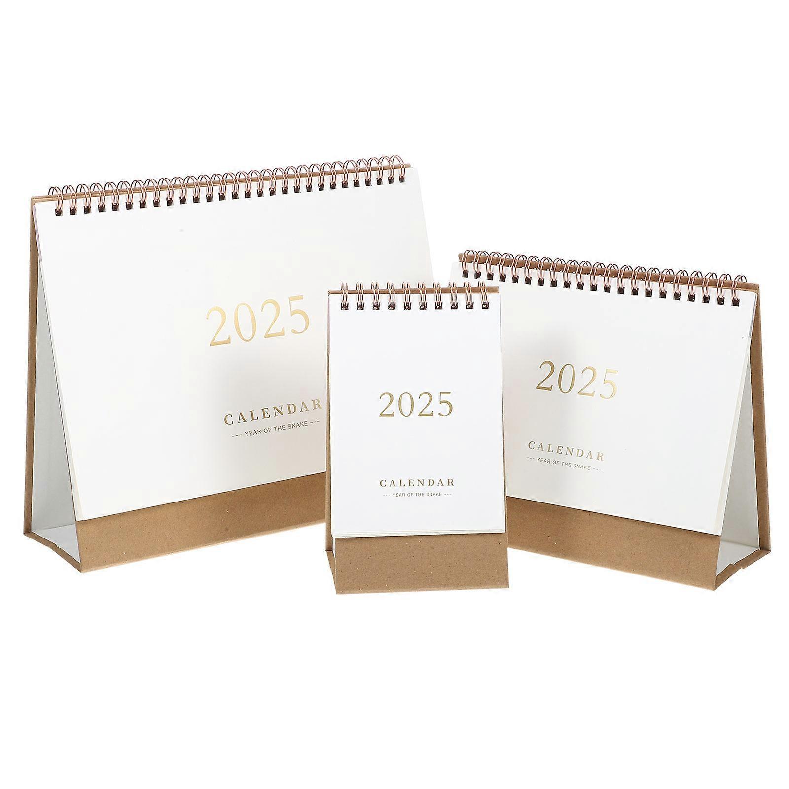 Chinese Desk Calendar Working Professionals Coil Binding Planning 3Pcs