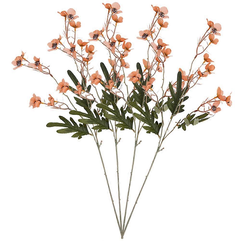 Artificial Wintersweet Flower Arrangement for Home Use 8Pcs Orange