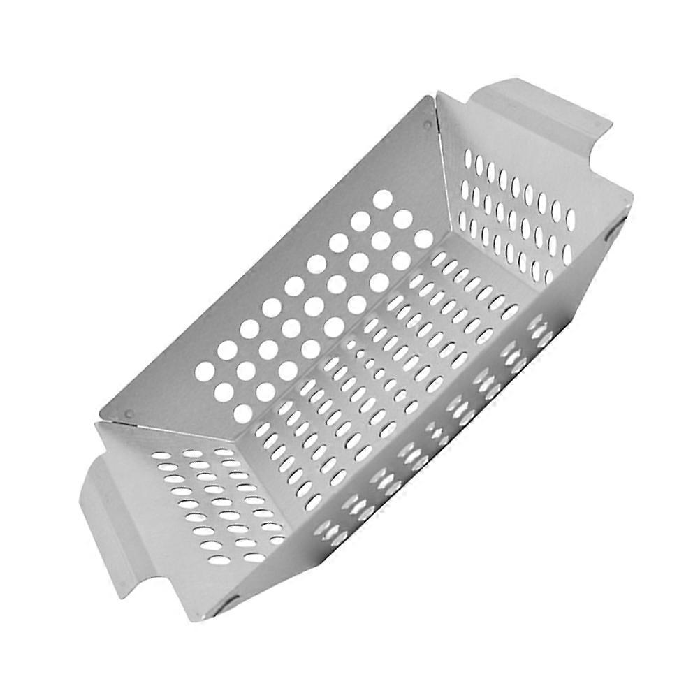 Camping Grill Topper Reusable Bbq Pan for Grilling 4Pcs Set Silver