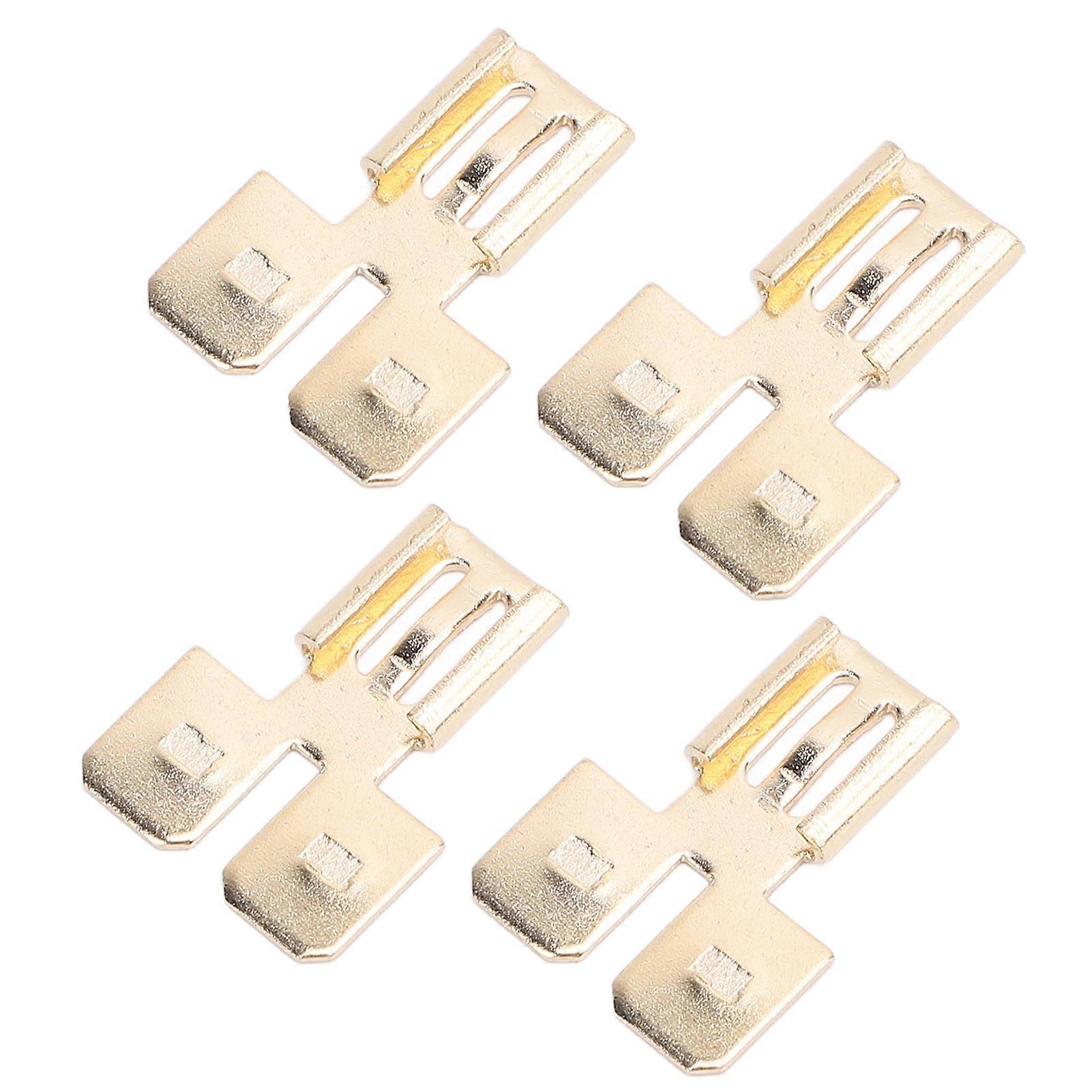 Double Piggyback Spade Connector Set Brass 2-Way 0.25in Tabs