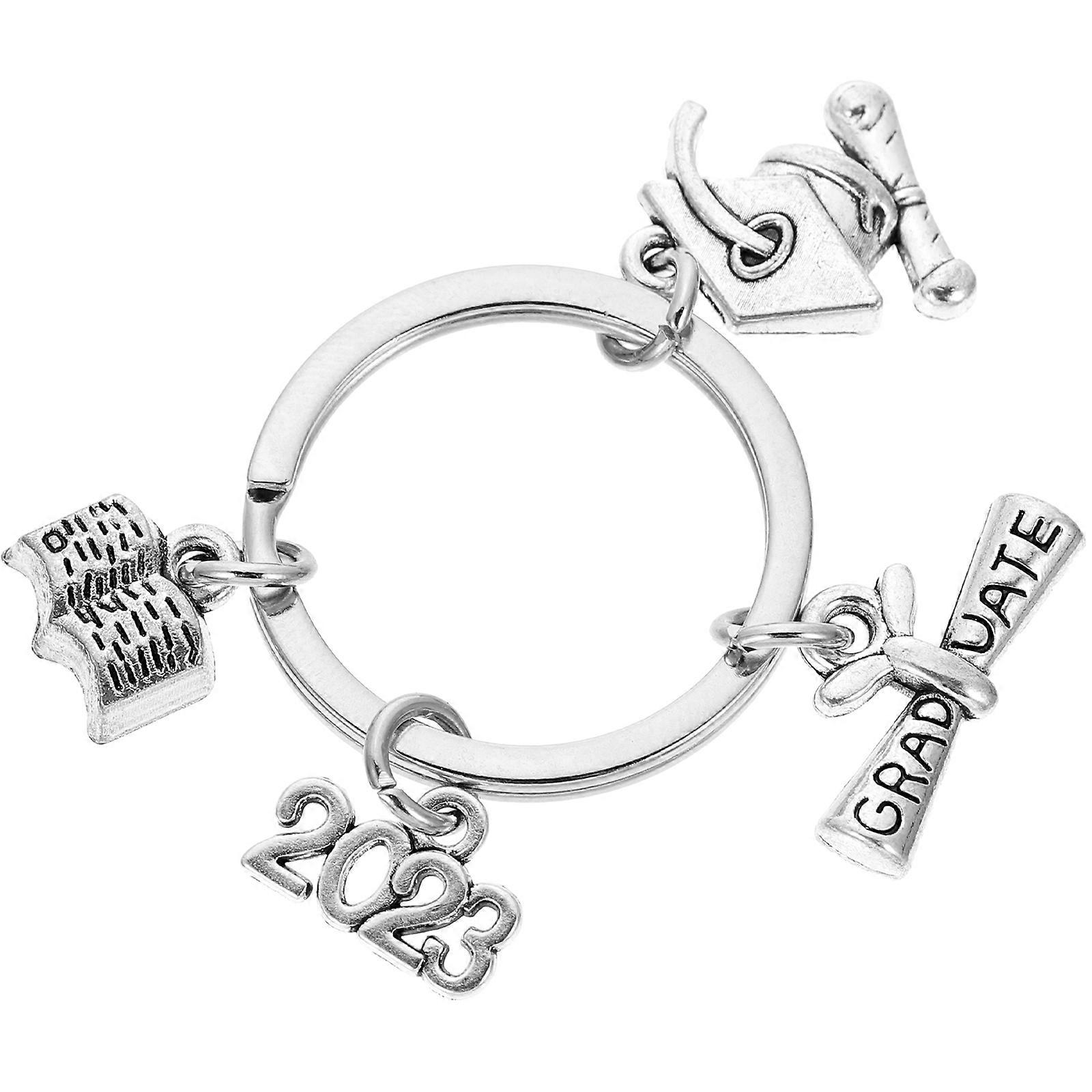 Meaningful Keychain 5Pcs for Decoration Silver Unique Graduation Key Ring
