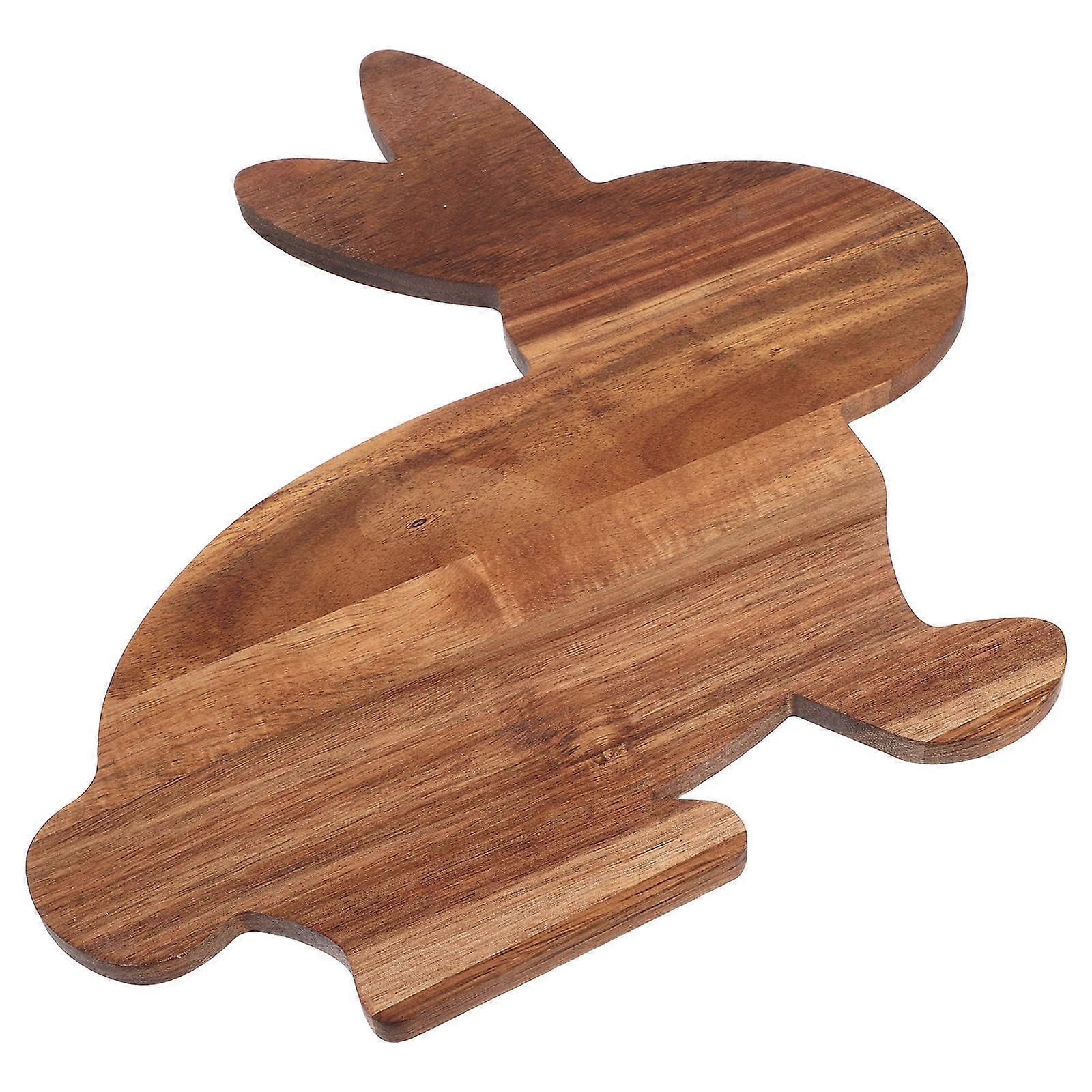 Multi-Functional Bunny Shaped Wooden Cutting Board for Food Serving 2Pcs