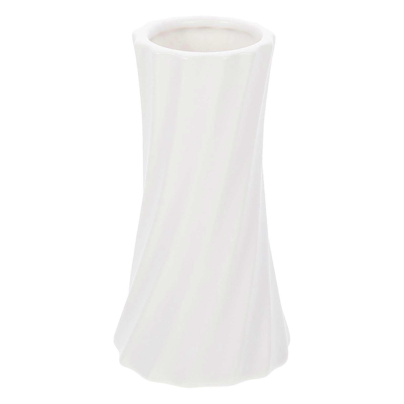 Minimalist Ceramic Vase for Dried Flower Holder 2Pcs White Set