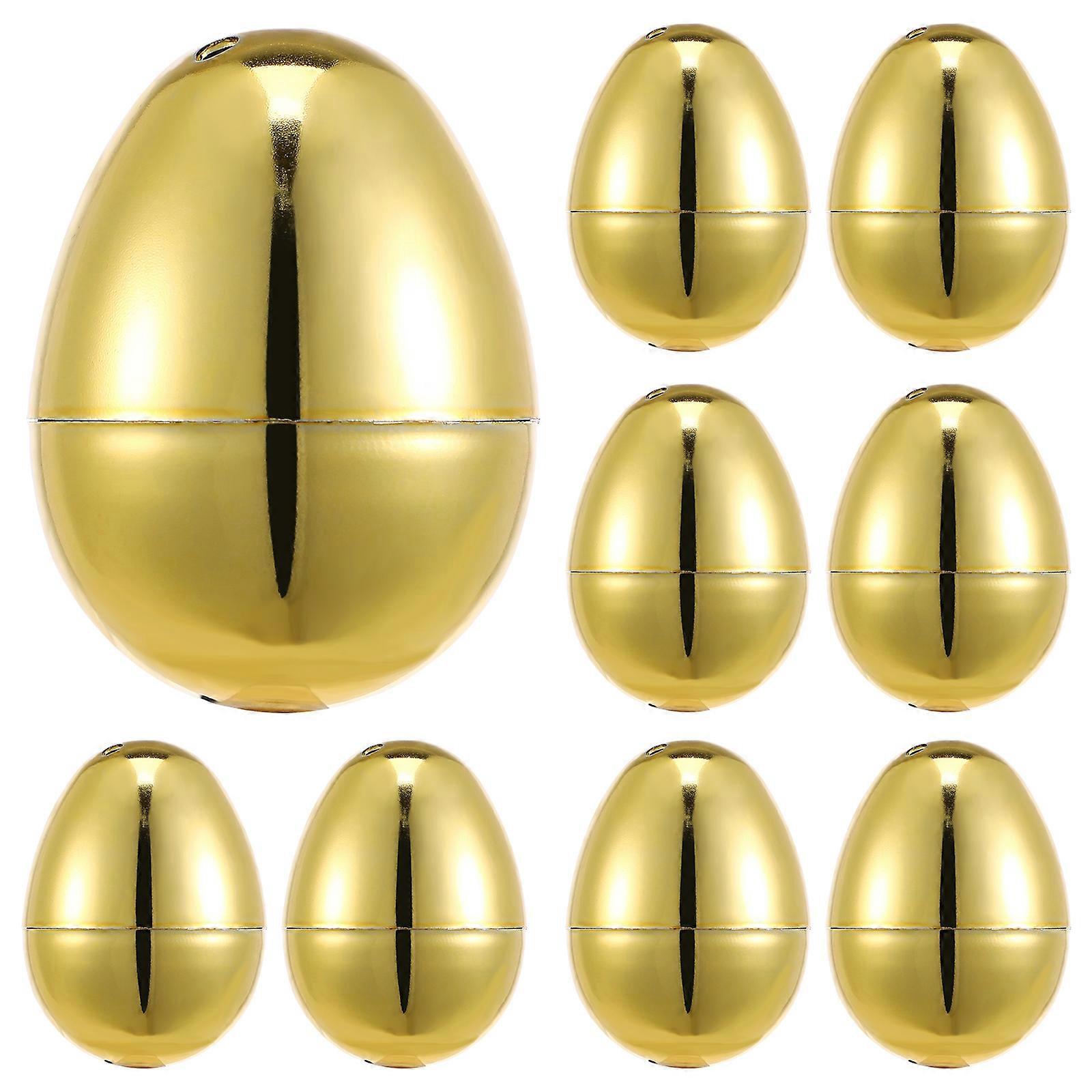 Fillable Easter Eggs 60 Pcs Golden Plastic Candy Storage For Easter Party Banquet Prop