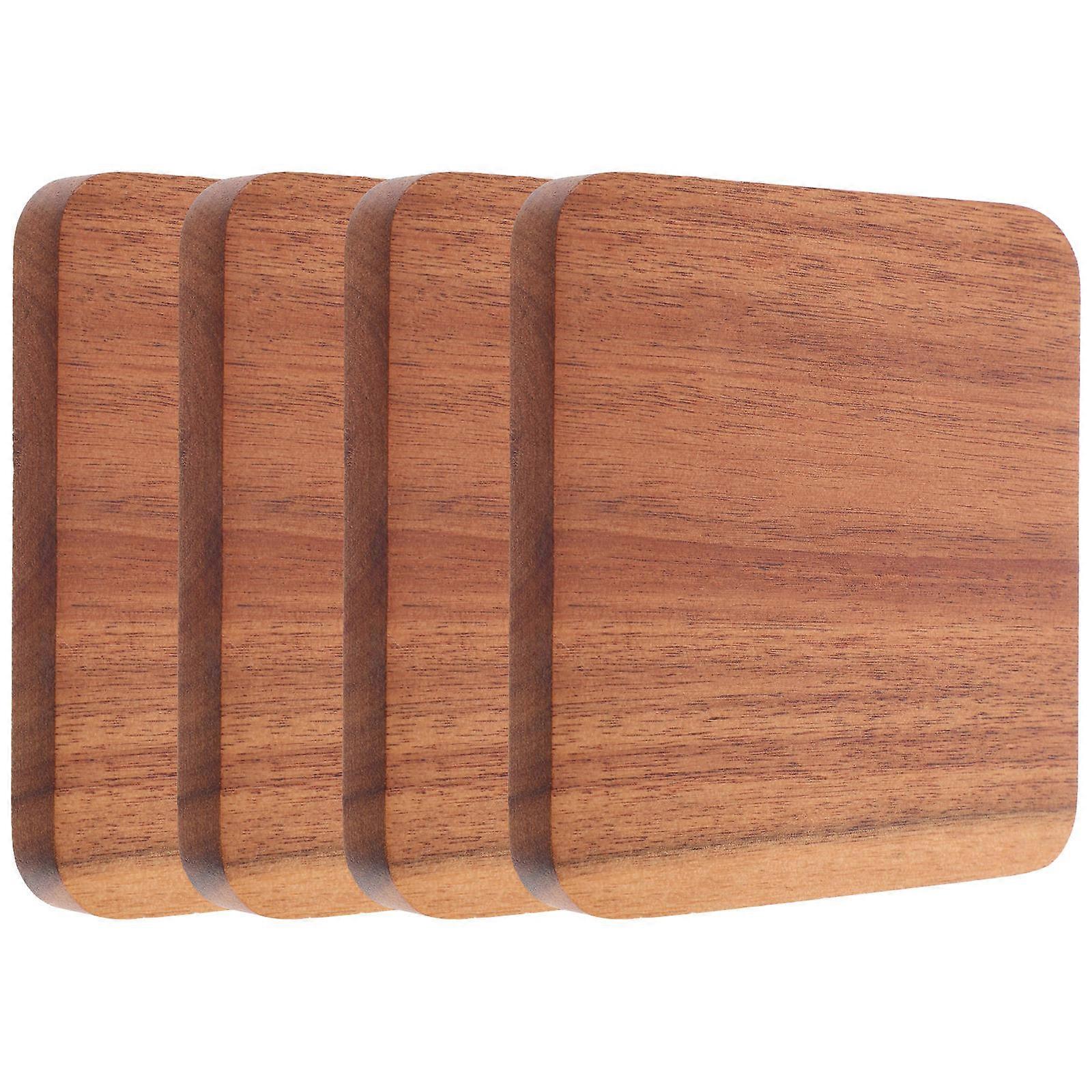 Wooden Square Coasters for Heat Insulation 8Pcs Bulk Set