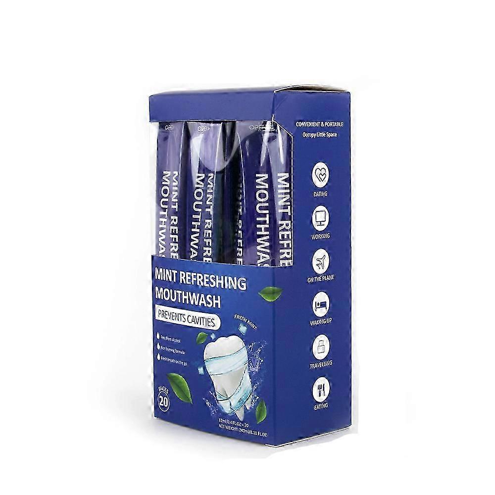ミントオイルプルマウスウォッシュ、天然ペパーミントオイル-オーラルケア用マウスウォッシュ、健康な歯茎、歯のホワイトニング、フレッシュブレスをサポートします20PACK