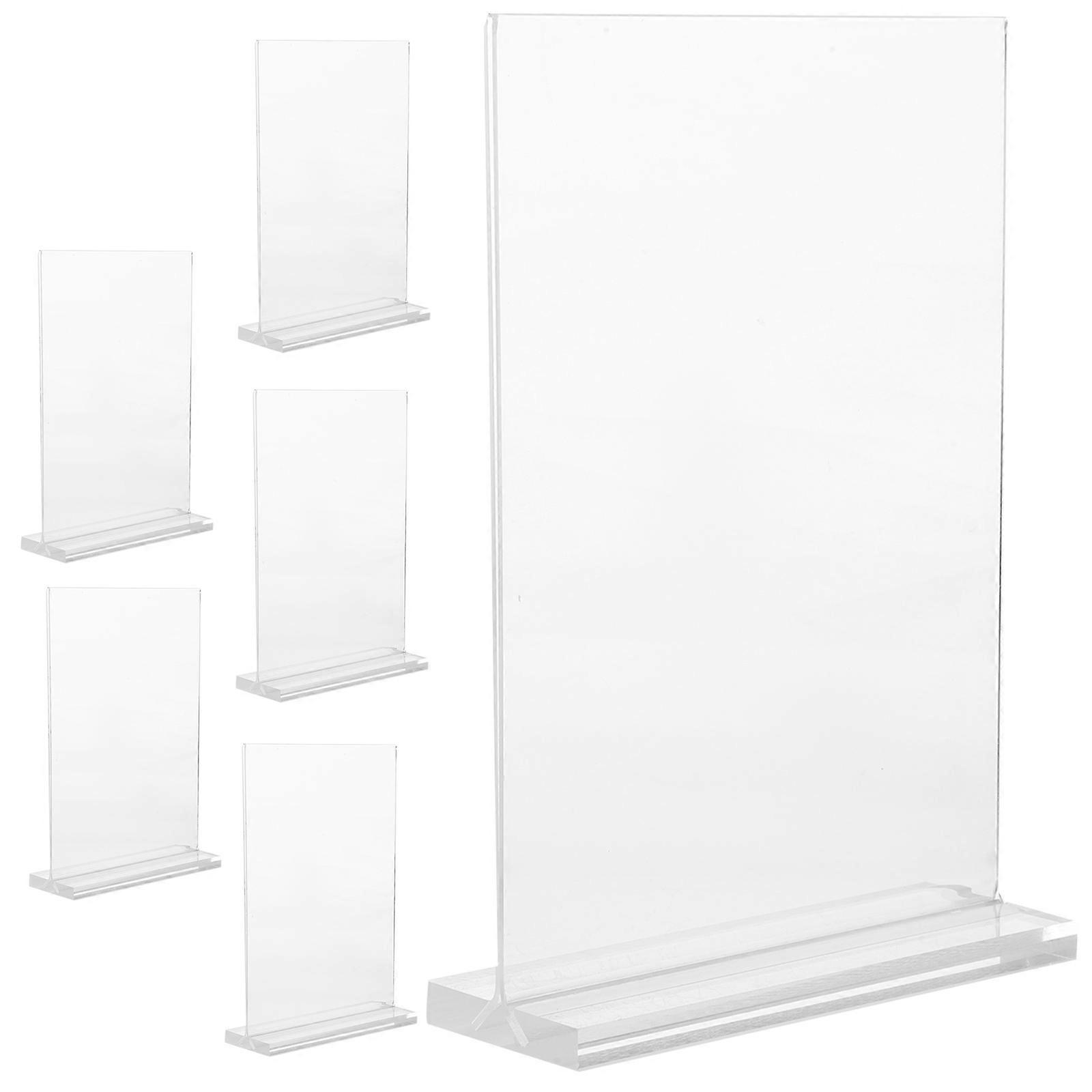 Acrylic Sign Holder for Display with 12Pcs Clear Double Sided Menu Stands