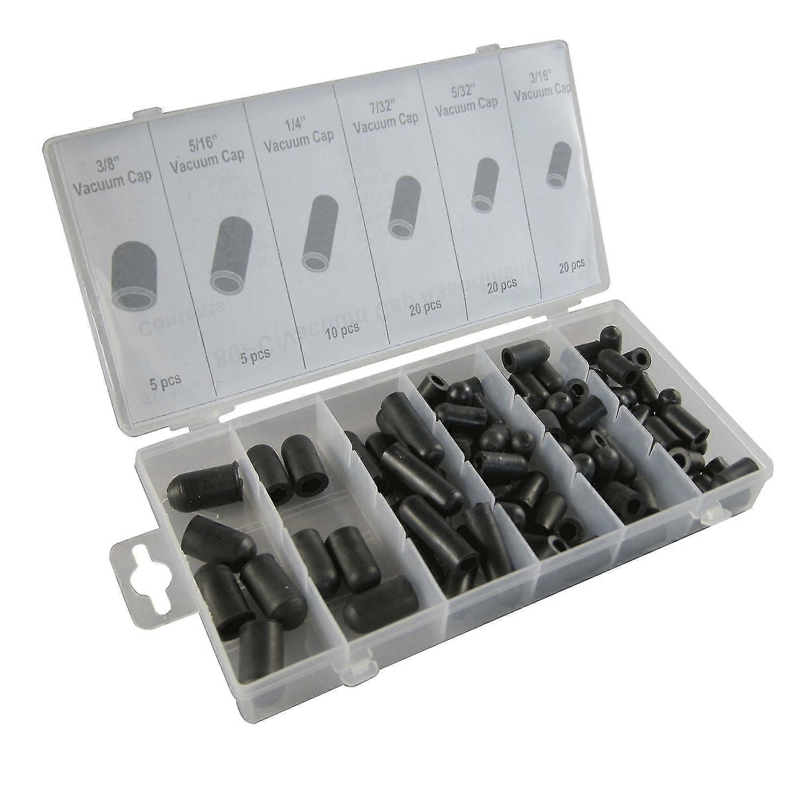 Assortiment de 80 bouchons de tuyau d'aspirateur de 5/32" à 3/8", 6 tailles Fp