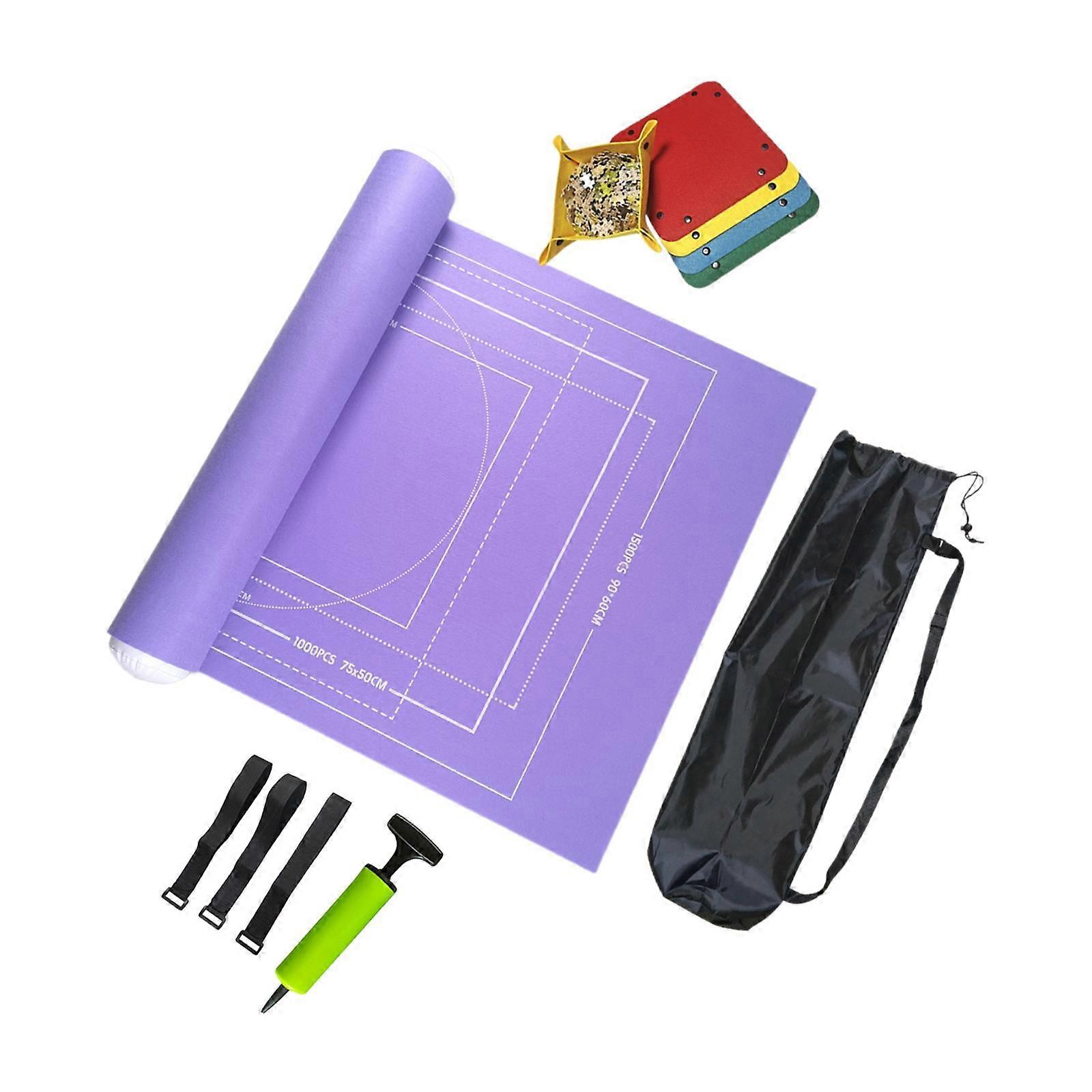 Jigsaw Puzzle Storage Roll Mat with Auxiliary Line Design Puzzle Storage Mat 1500pieces Violet
