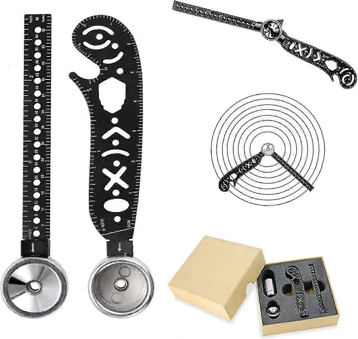 Multifunction Drawing Tool Versatile Drawing Curved Magnetic Ruler Protractor Combo And Mini Compass For Notepad Designers Artists hitects Student