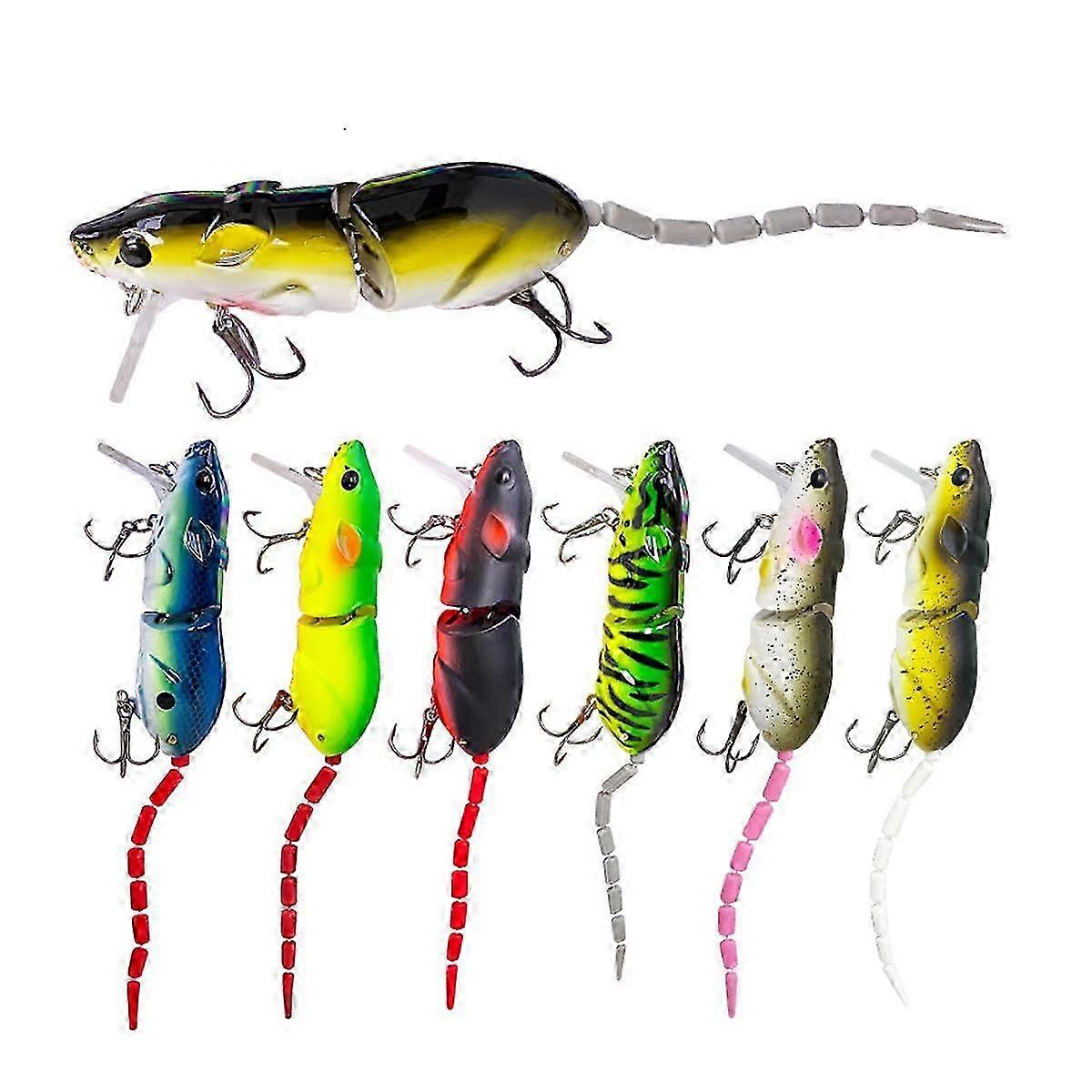 2025 7-teiliger Spirebuzz Ratstrike-Köder, lebensechter 3D-Ratten-Oberflächenköder, hochwertiger bionischer Maus-Angelköder