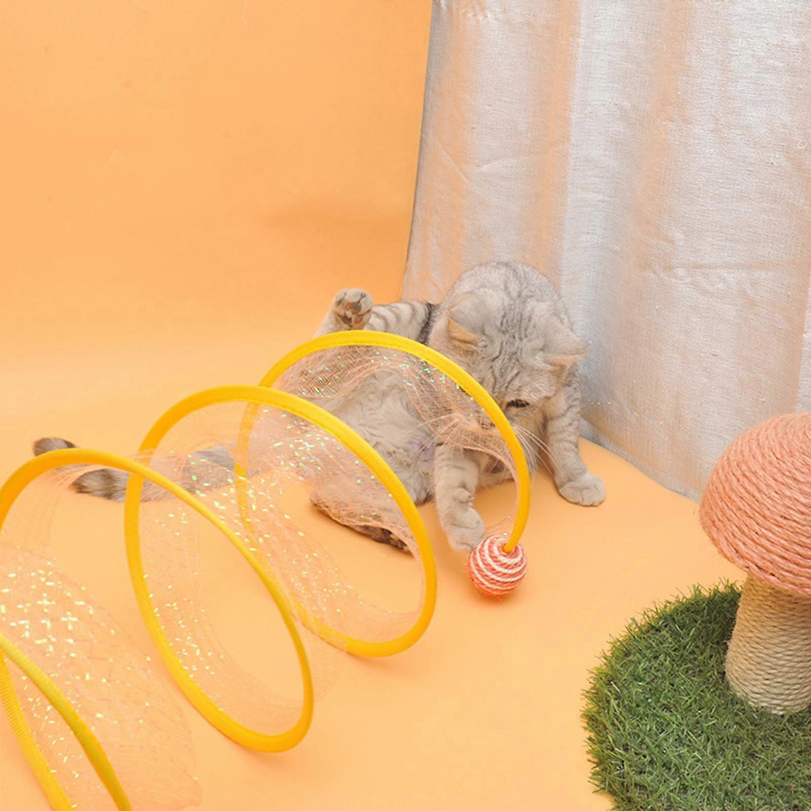 Foldable Cat Tunnel Tube Spiral Tunnel Cat Runway for Endless Fun Durable and Portable