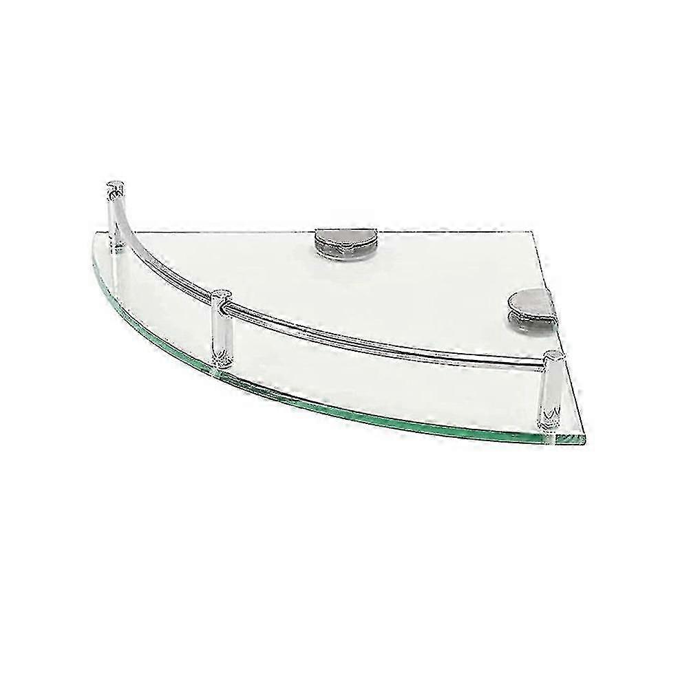 浴室の棚、浴室のガラスコーナーの棚壁に取り付けられた、シャワーを貯めるための強化ガラス棚