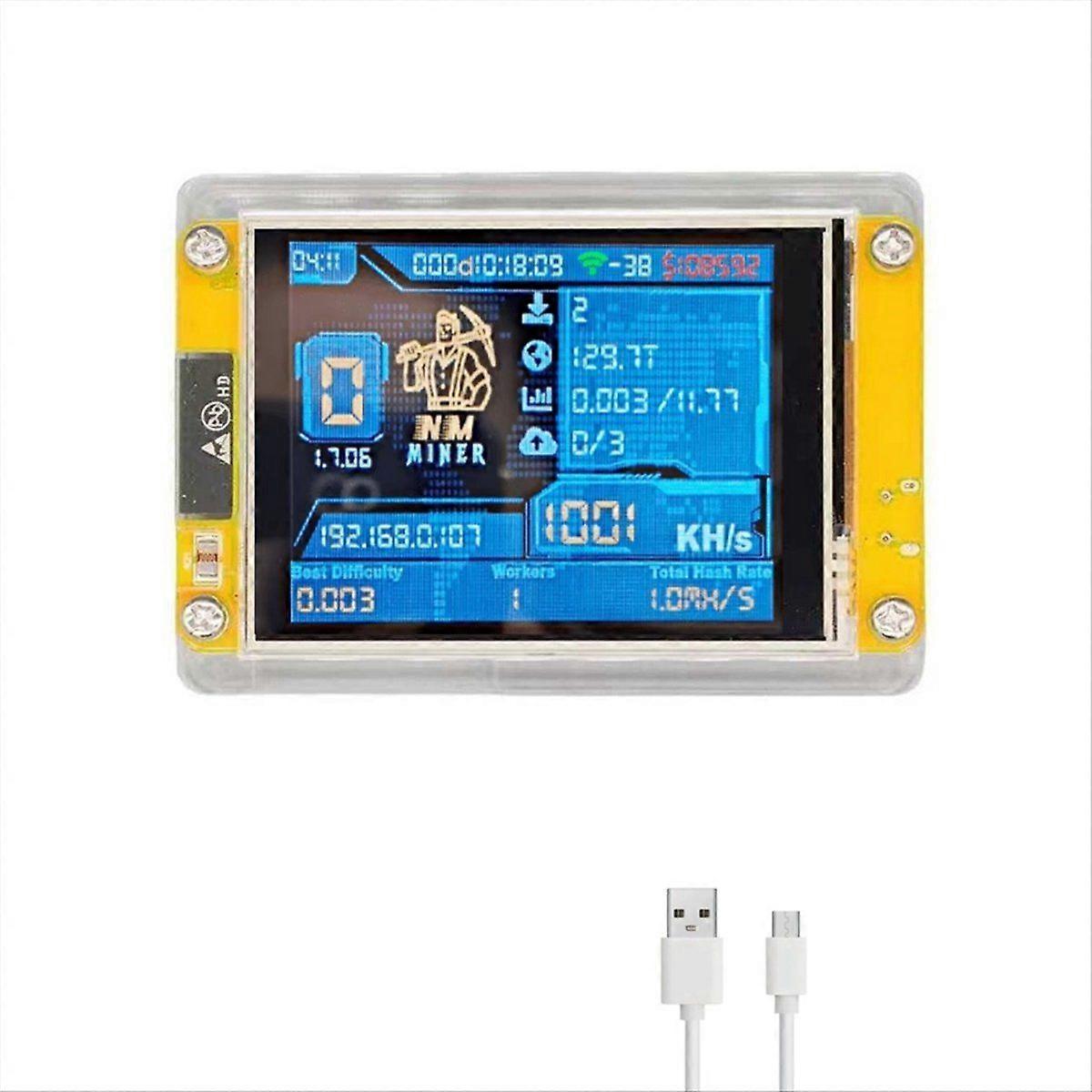 1010KH/S NMMiner NerdMiner Bitcoin Crypto Solo Miner 2.8 Inch Smart Display NerdMiner Upgraded 1010