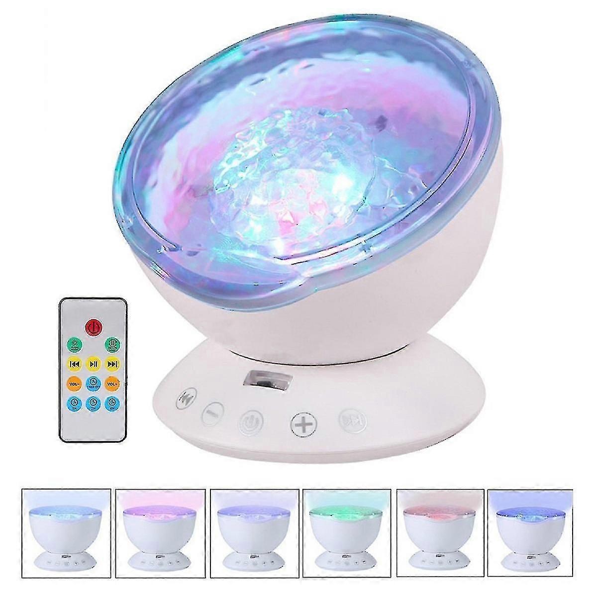 Led Remote Control Undersea Projector Lamp 7 Color Changing Music Player