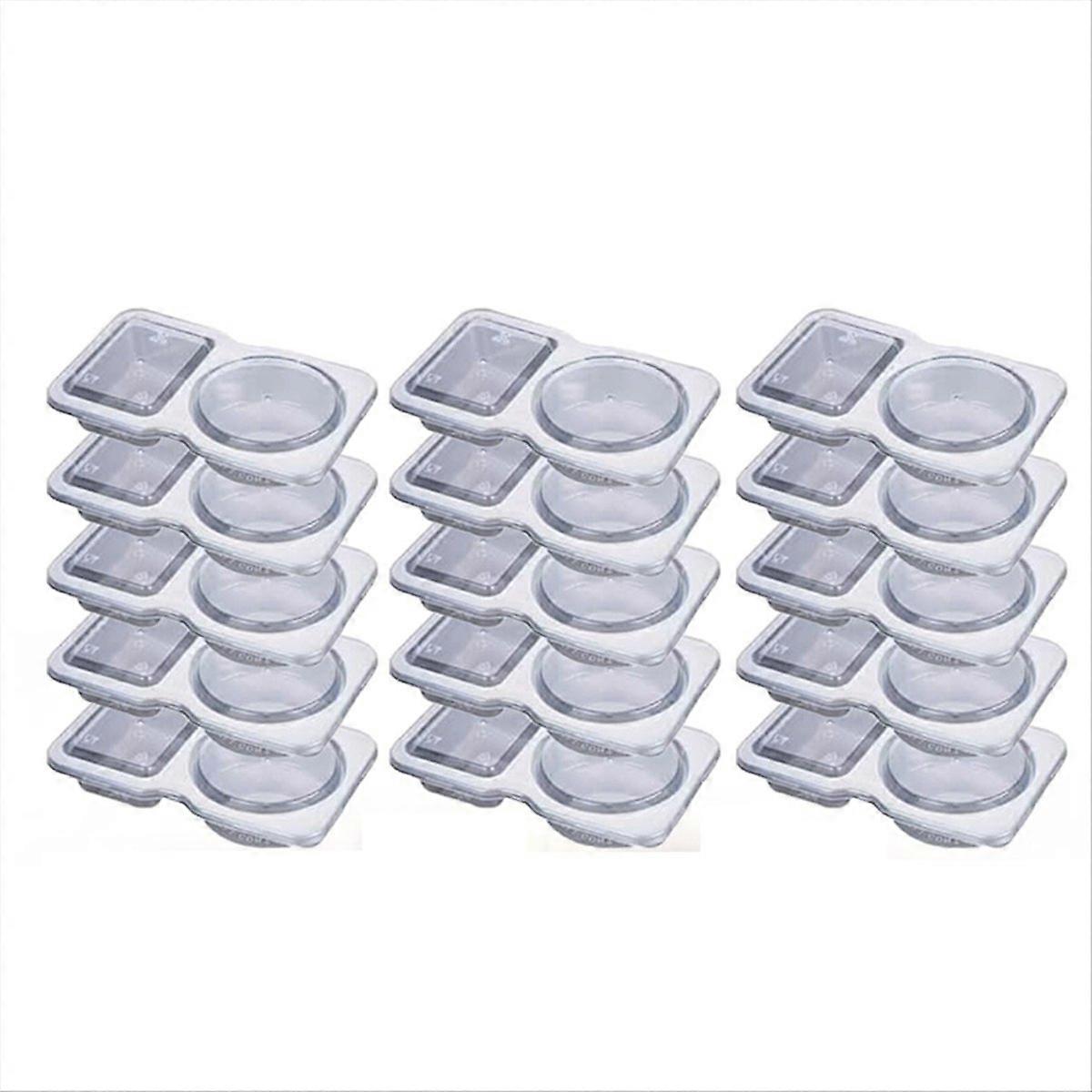 Double Compartment Condiment Container with Lids Reusable 15PCS