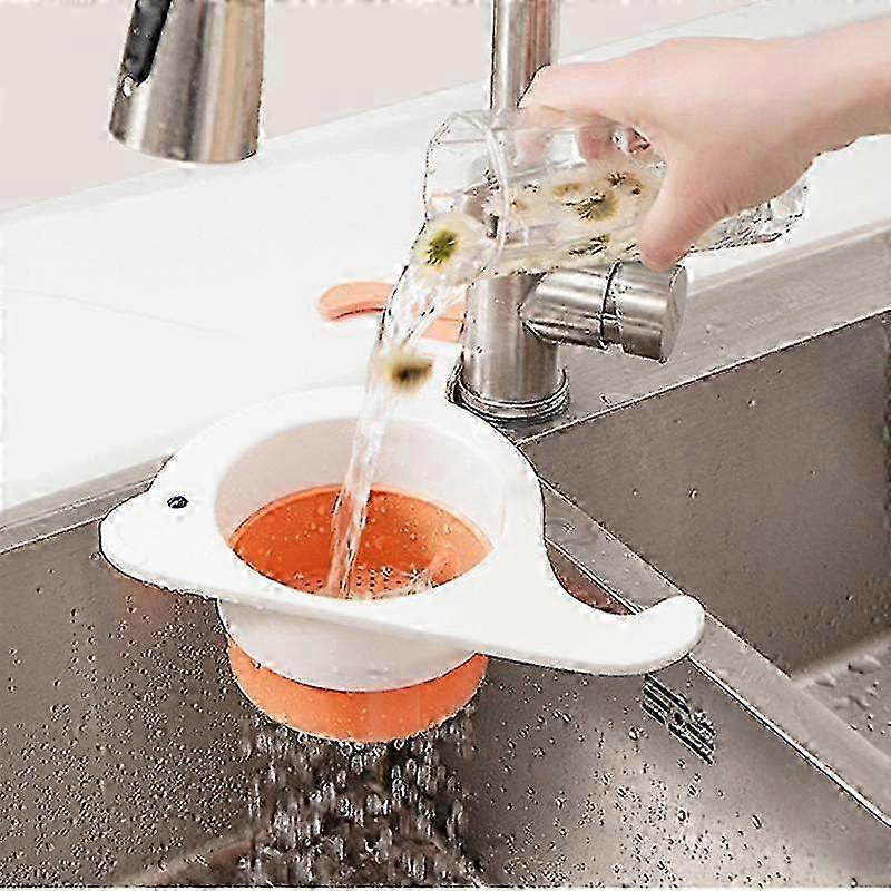 Cute Multi-function Whale Drain Basket Sink Shelf Faucet Hole Free Kitchen Sink Storage Filter Screen