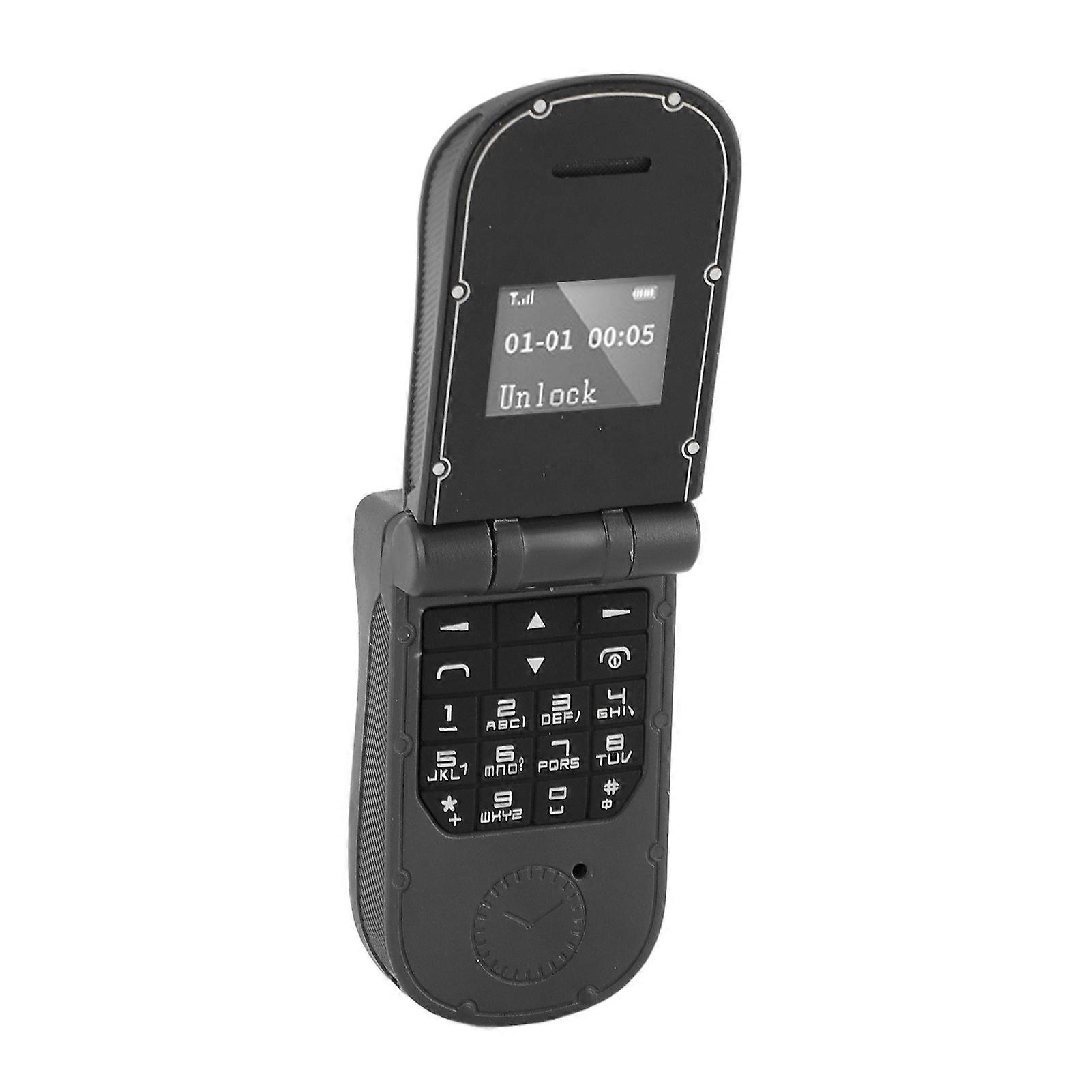 J30 Small Flip Phone GSM 2G 3G 4G SIM Card Messages Blacklist Unlocked Smallest Flip Cell Phone BT for IOS BT for Android Black 