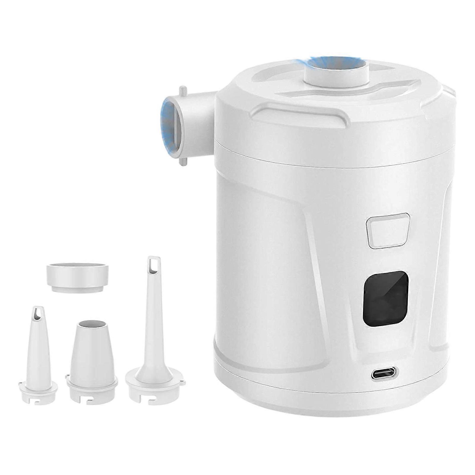 Powerful Portables Air Compressors For Inflatable Furniture Pool Toy Rapid Inflation System With Safety Protecting  White