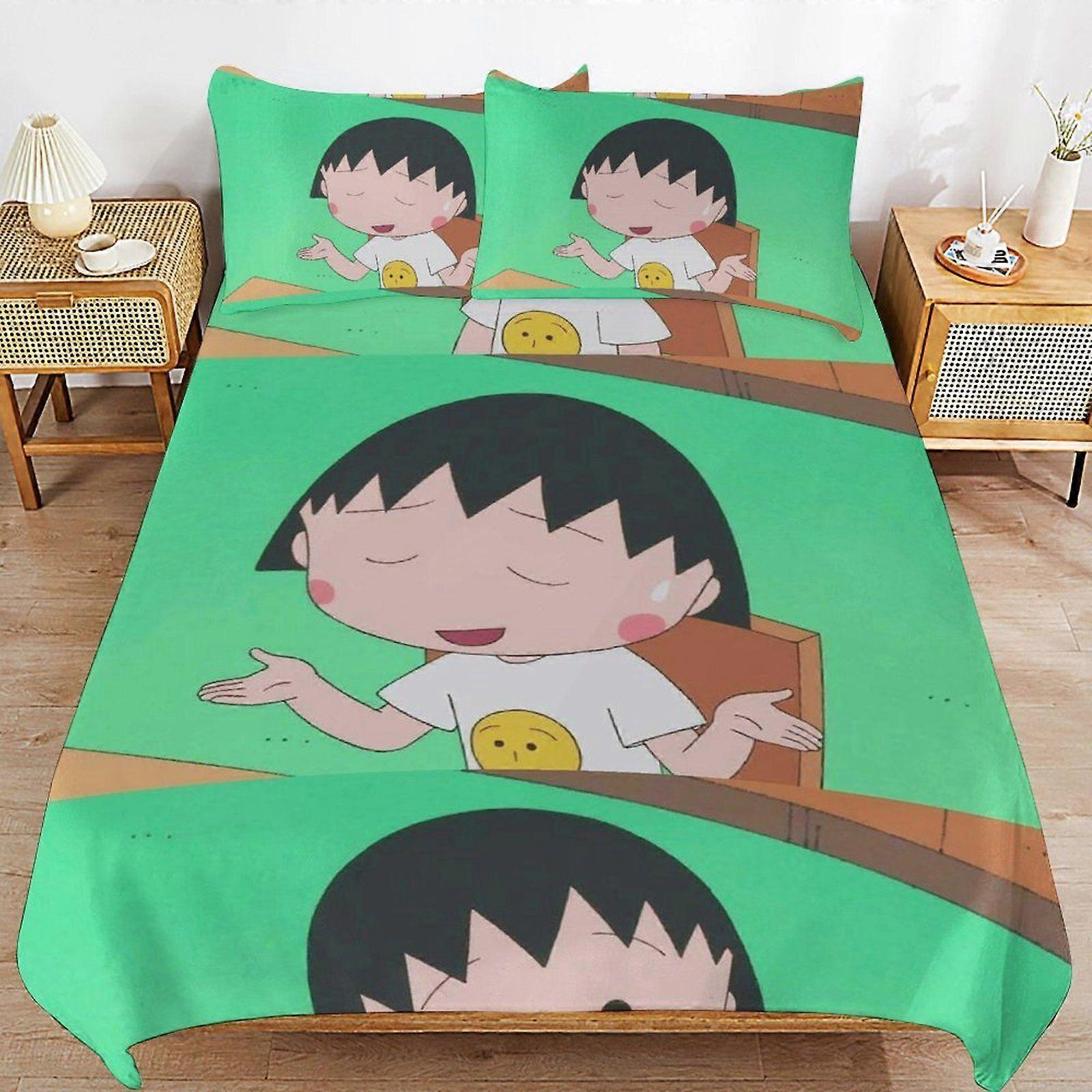s610 Chibi Maruko-chan Luxurious Soft Feel Durable Weave Structure for Cozy Sleep Duvet Cover Sets with Zipper Access v610