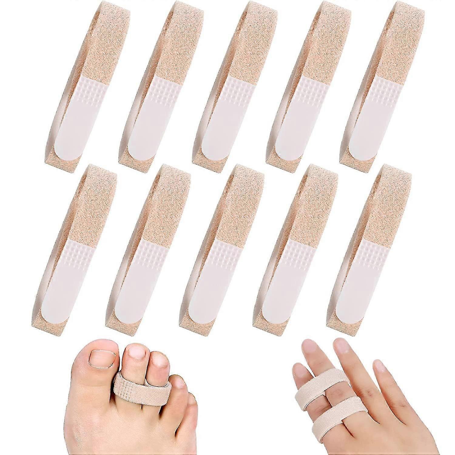 5pcs Tape Finger Straps No Slip Hook Loop Finger Splints, Reusable Fabric Buddy Wraps For Broken Toes & Injured Fingers