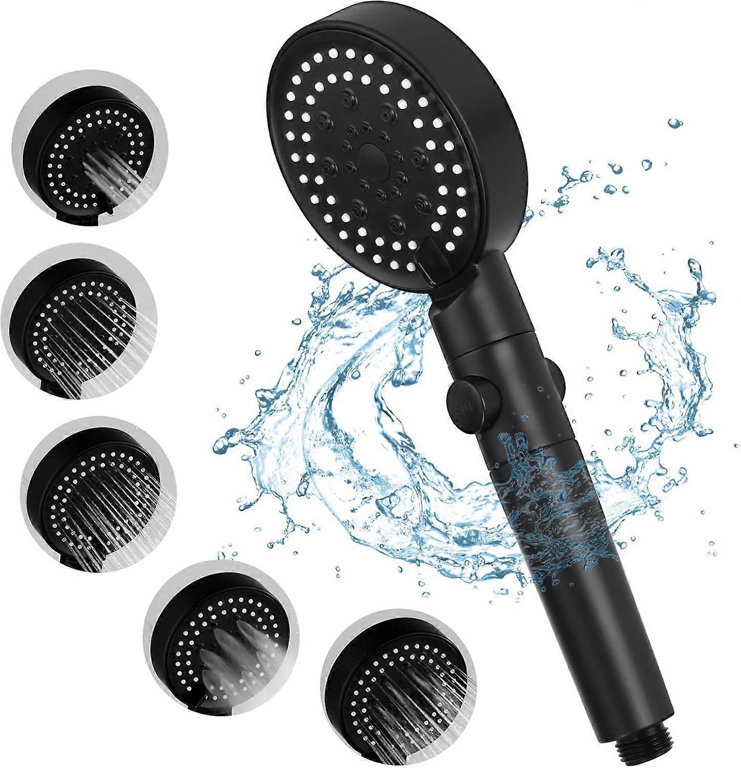 Shower Head, 5 Mode High Pressure Handheld Shower Head with On/Off Pause Switch, Anti-Clog Nozzles, Handheld Shower Head Sprayer