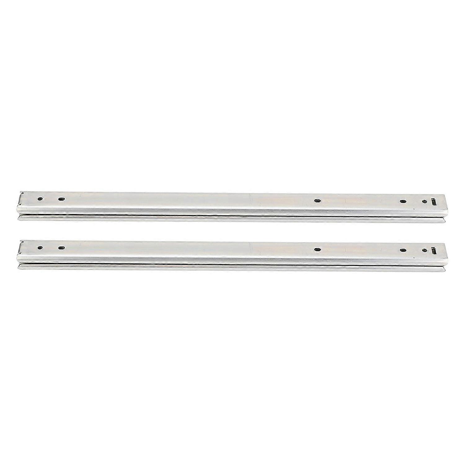 2 Pcs 200mm Drawer Slide 27mm Width 3 Fold Full Extension Cold Rolled Steel Double Layer Ball Bearin