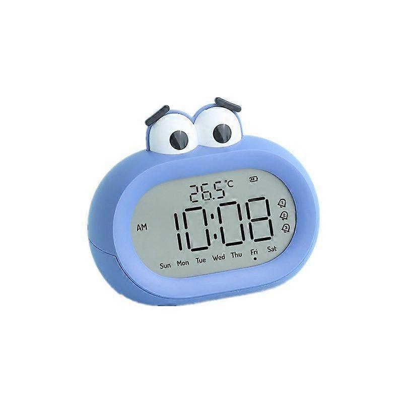 Cartoon Alarm Clock With Backlit Digital Table Clock With Temperature Display