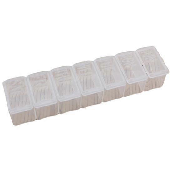 Mini Bunker Container Compact Independent Cover 7 Grids Rectangular Tablets Splitter Case Household Products