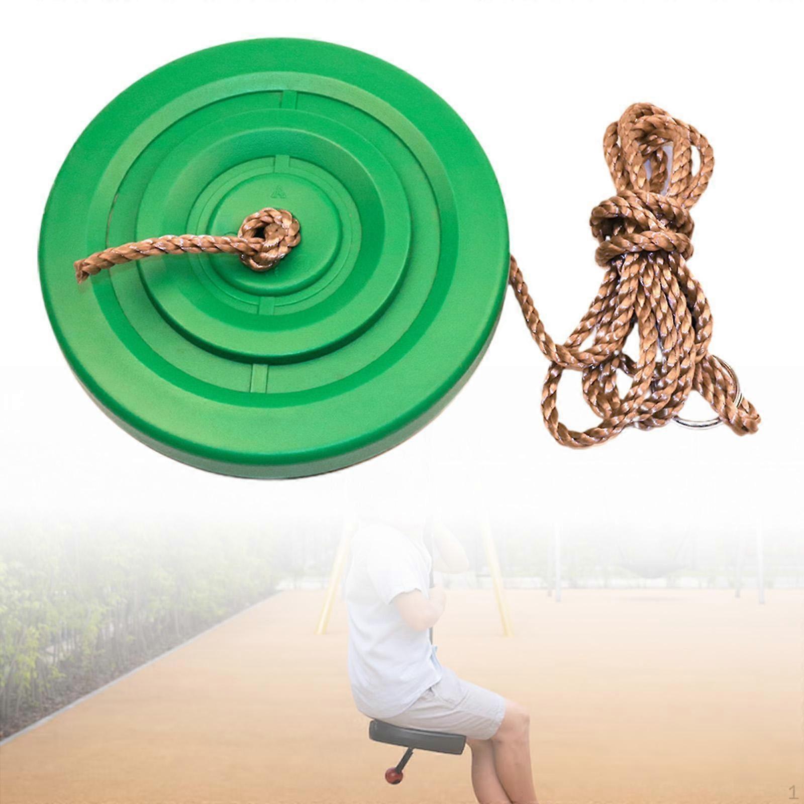 Disc Tree Swing with Rope Portable Round Seat for Playground Lawn Yard