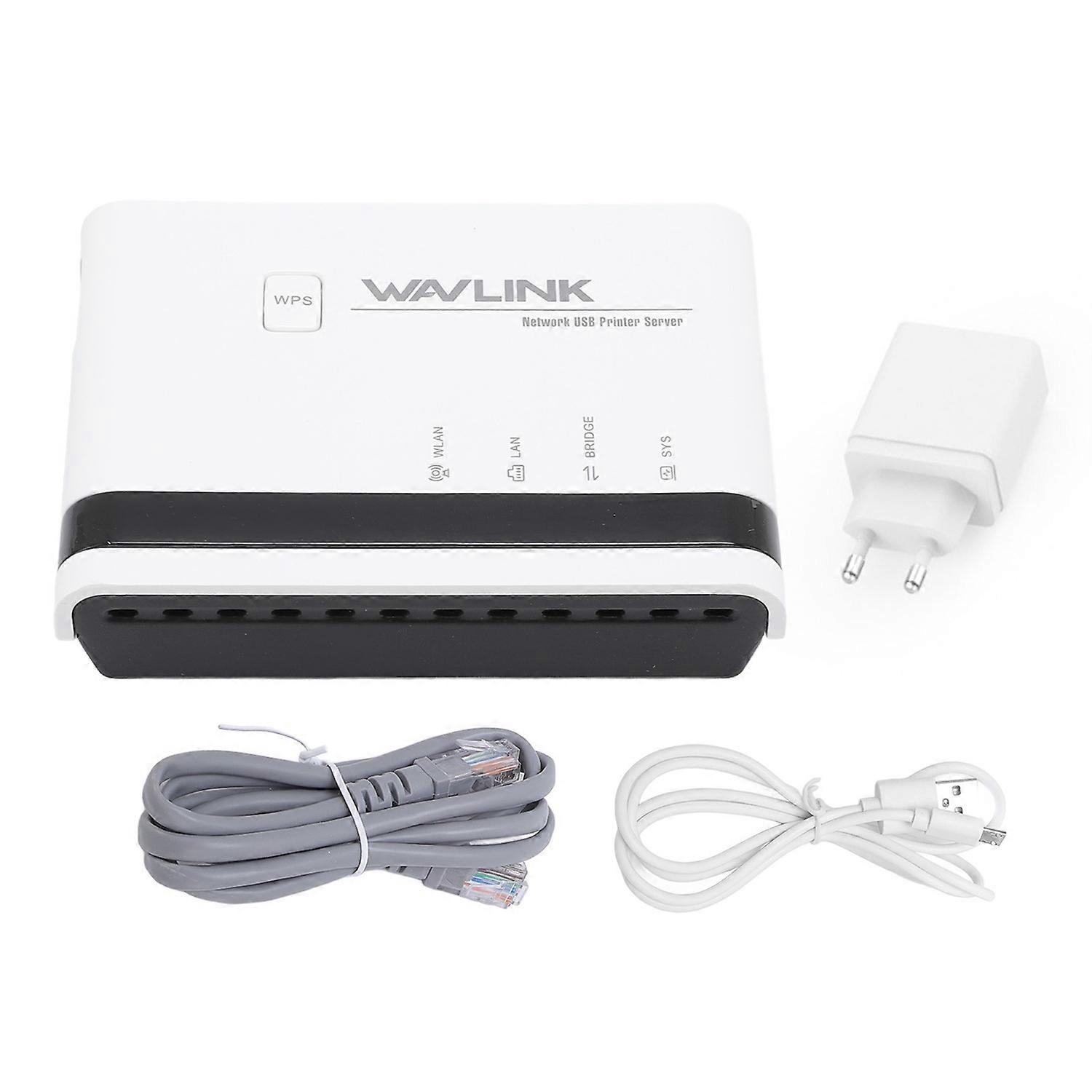 USB Print Server 10/100Mbps LAN Bridge Sharing Wired Wireless Standalone Modes Print Server Plug and