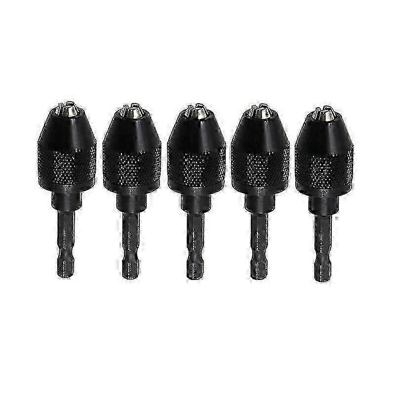 JiaWei 5pcs Keyless Drill Chuck For Impact Driver, Chuck Conversion Adapter, 1/4inch Hex , Convert Cordles a0u