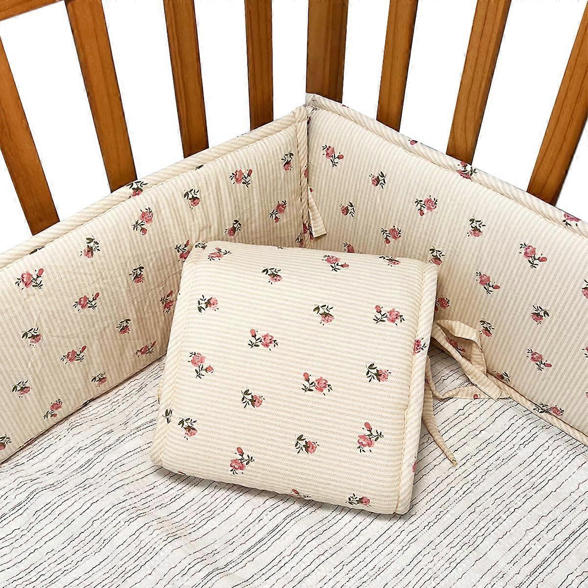 Breathable Mesh Liner Cushioned Pads 4Pcs Soft Padding for Sides Padded Covers in Floral Design