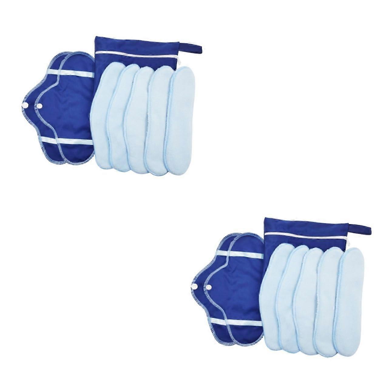 Reusable Cloth Menstrual Pads 8pcs Washable Sanitary Towels Portable Foldable Sets with Zipper Bag Pack of 4