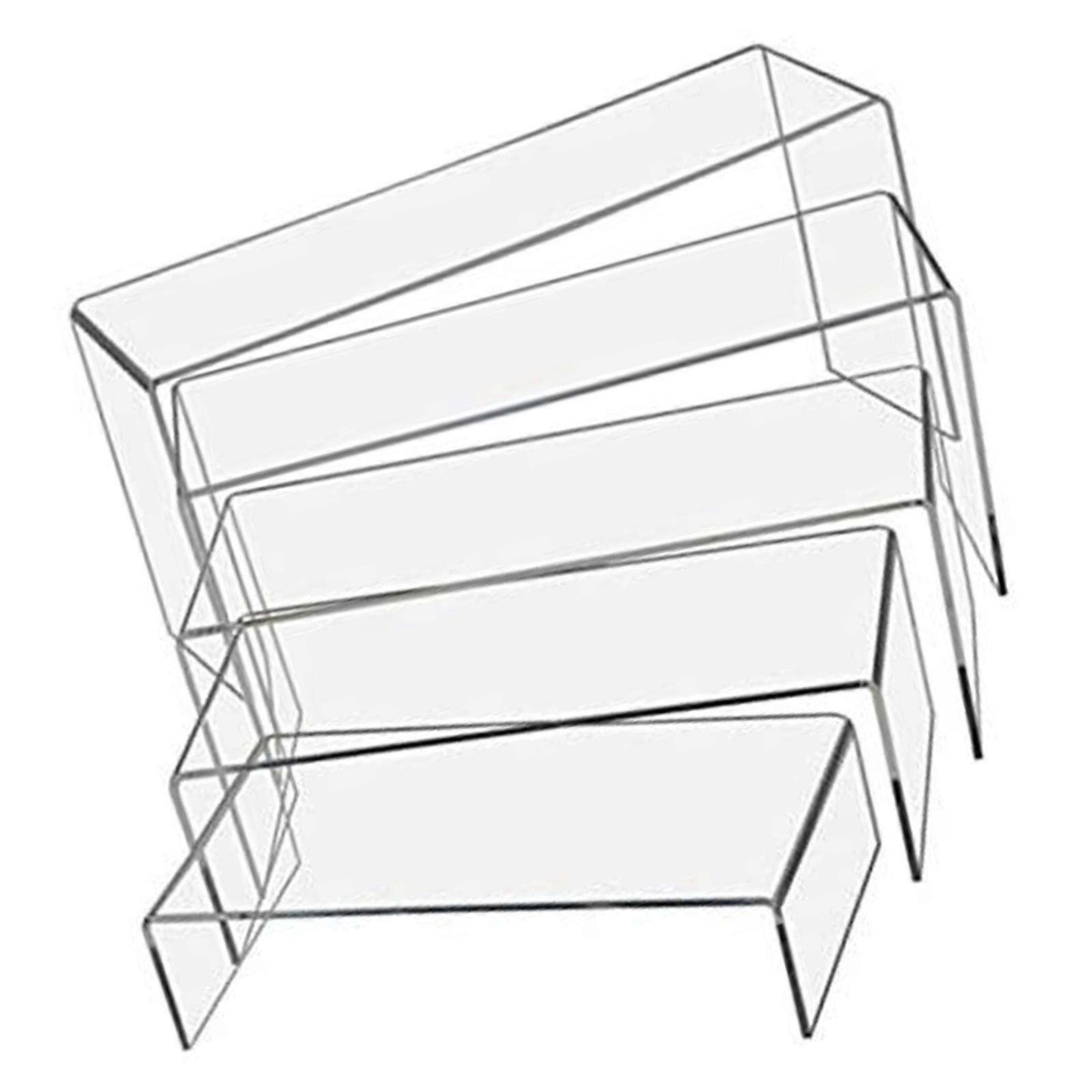 Set of 5 Acrylic Display Risers Stands Large Clear Shelves Perfume Figures Organizers for Home Office and Retail Use Multicolor
