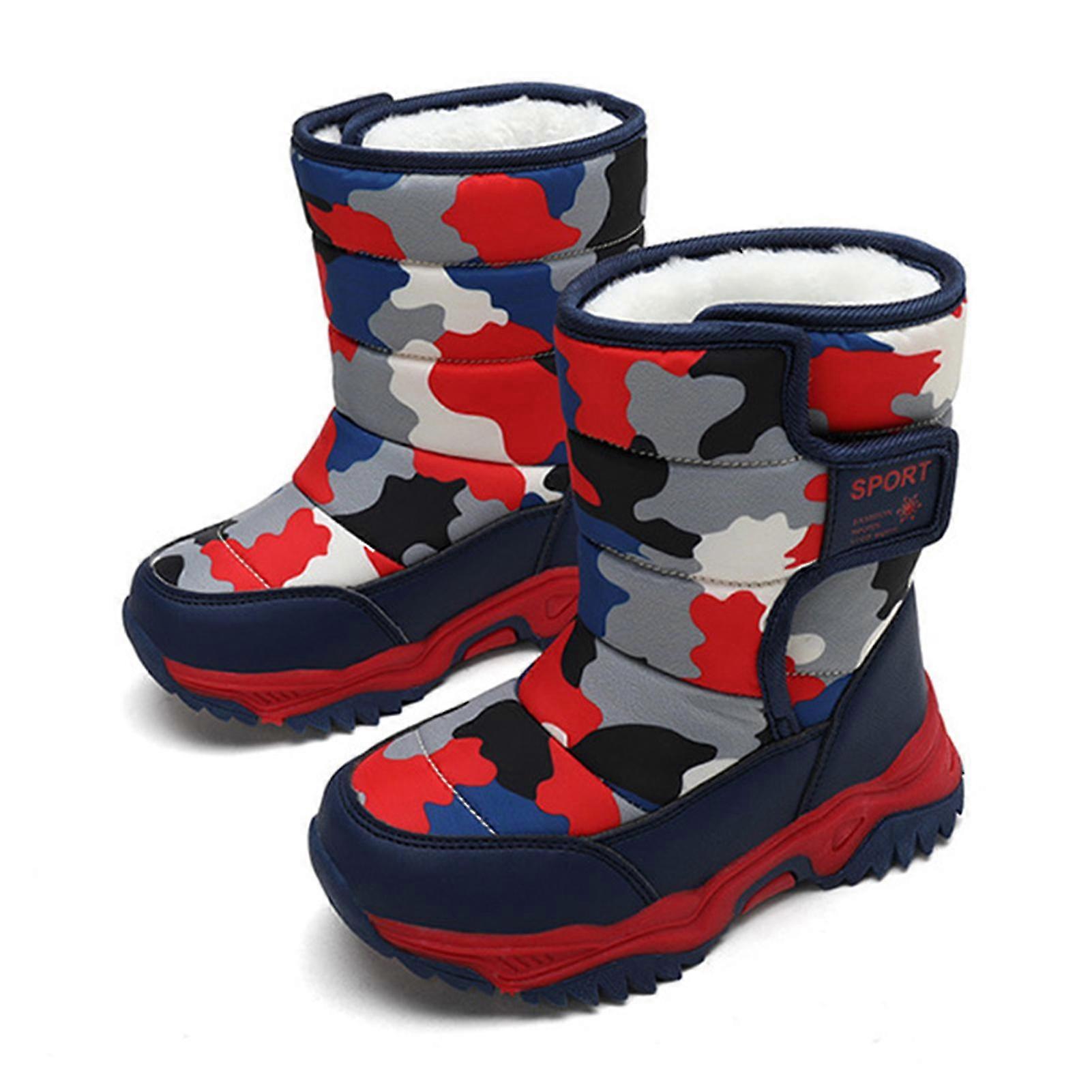 Vinter Pojkar Flickor Sammet Snö Stövlar Halkbeständiga Kallt Väder Skor För Vinter Utomhus