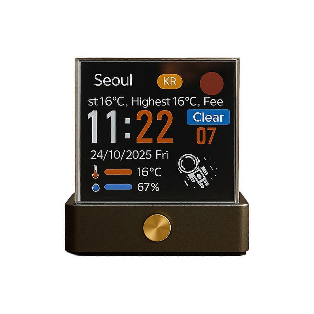 Bitcoin Stock Ticker Monitor Digital Display Clock Weather Temperature Humidity Cube Ph