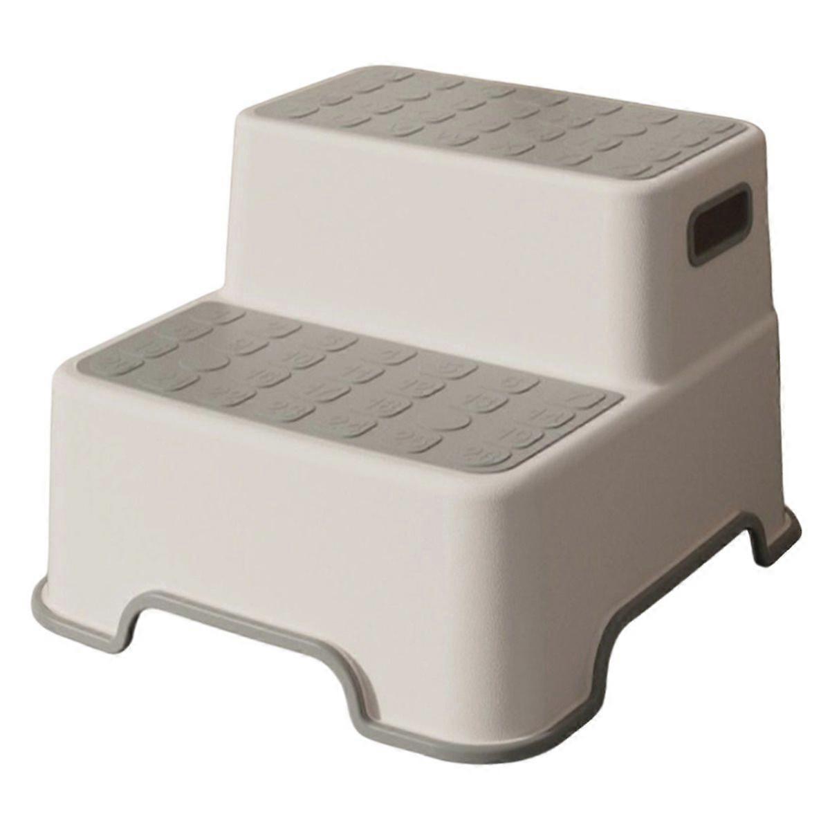 Portable Step Stool Bathroom Anti Slip Two-Step Ladder: Suitable for Toilet Training and Sink - Plas