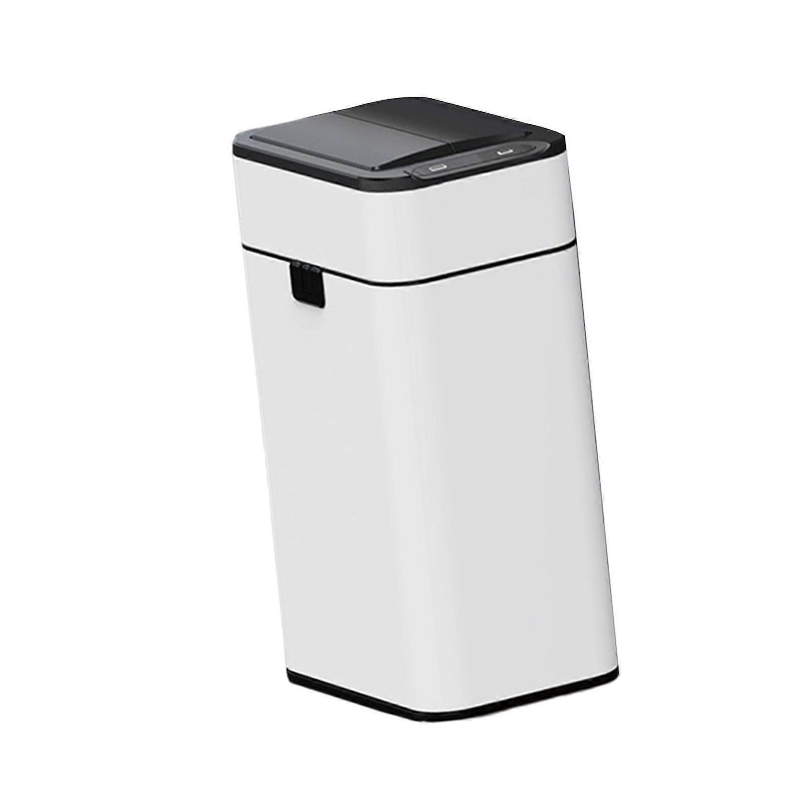 Efficient 1200mAh Battery Operated Smartly Trash Bin 15L Capacity Stainless Steel Wastbasket for Various Environment  White