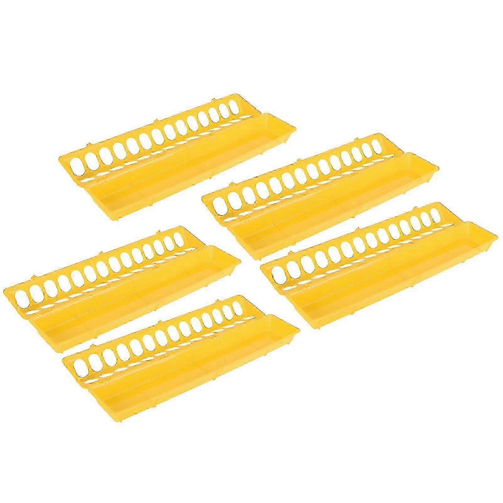 5Set Vogelfutter Wasserfutterautomat Kunststoff Verdicken Futtertrog Schüssel Vogelkäfig ZubehörGelb