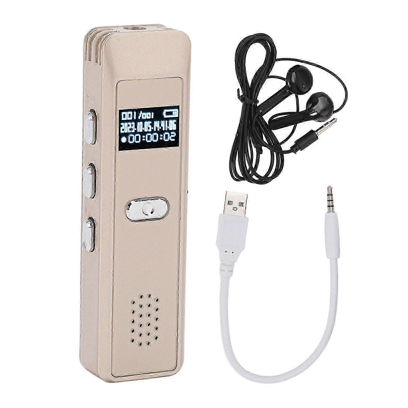 Digital Voice Recorder Multifunction AI Smart HD Noise Reduction Voice Activated Recorder for Meeting Interview Lecture Gold 16G