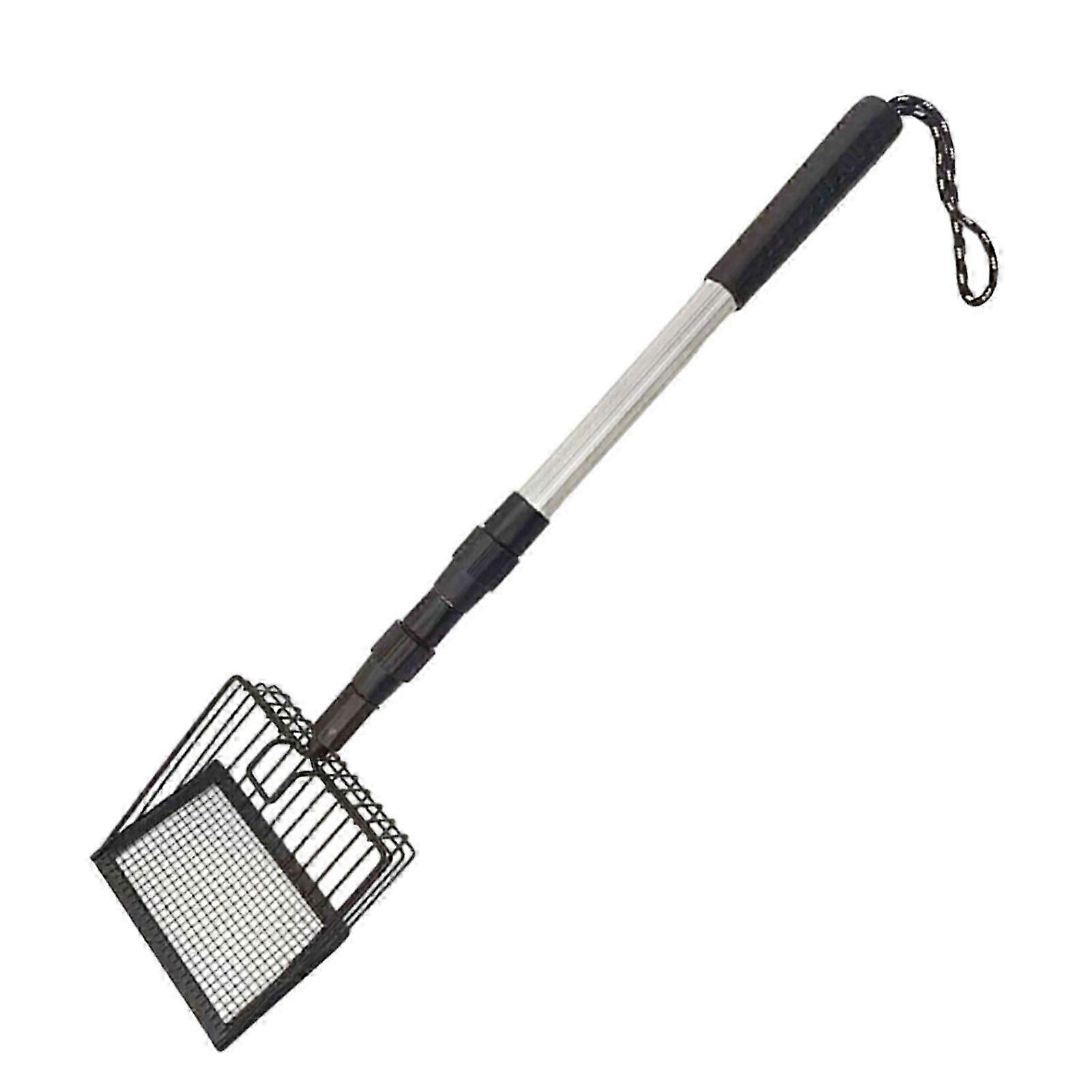 Practical Cats Litter Sifting Litter Scooper With Telescopic Handle Efficient Cleaning Tool Sifting Shovel for Chicken Coops  Silver
